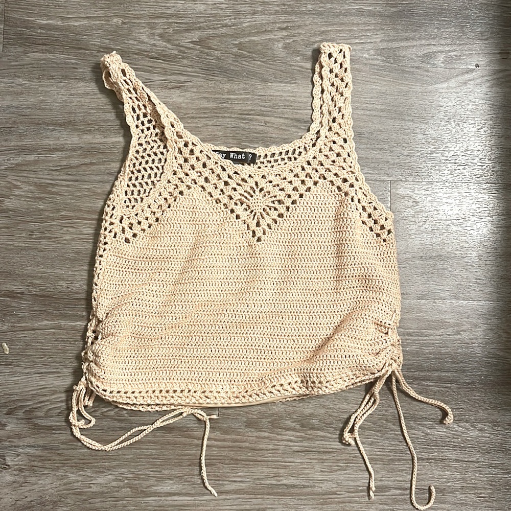 Crochet Tank Top light pink size small